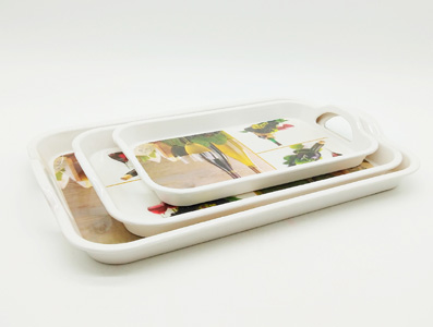 3pcs serving tray set melamine